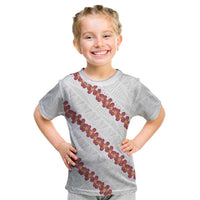 White Sunday Tonga Fakame Kid T Shirt Tongan Ngatu Heilala Lei LT14 White - Polynesian Pride