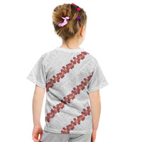 White Sunday Tonga Fakame Kid T Shirt Tongan Ngatu Heilala Lei LT14 - Polynesian Pride