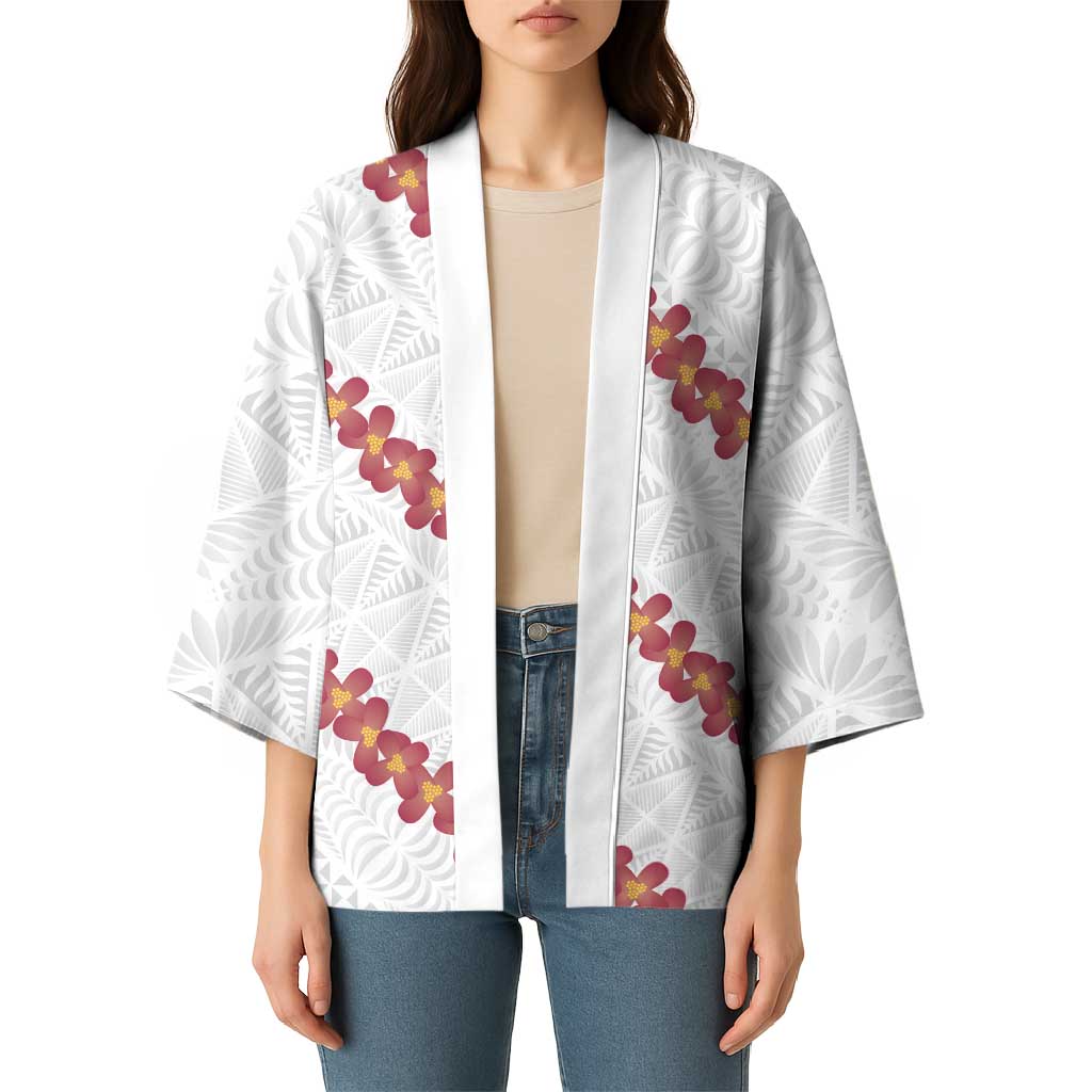 White Sunday Tonga Fakame Kimono Tongan Ngatu Heilala Lei LT14 - Polynesian Pride