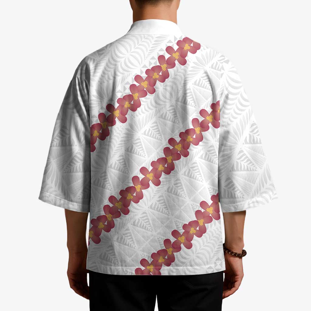 White Sunday Tonga Fakame Kimono Tongan Ngatu Heilala Lei LT14 - Polynesian Pride