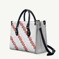 White Sunday Tonga Fakame Leather Bag Tongan Ngatu Heilala Lei LT14 White - Polynesian Pride