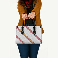 White Sunday Tonga Fakame Leather Bag Tongan Ngatu Heilala Lei LT14 - Polynesian Pride