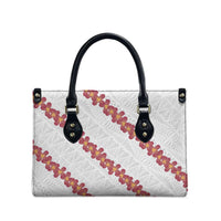 White Sunday Tonga Fakame Leather Bag Tongan Ngatu Heilala Lei LT14 - Polynesian Pride