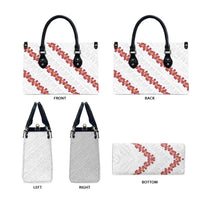 White Sunday Tonga Fakame Leather Bag Tongan Ngatu Heilala Lei LT14 - Polynesian Pride