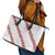 White Sunday Tonga Fakame Leather Tote Bag Tongan Ngatu Heilala Lei - Polynesian Pride