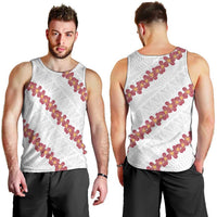White Sunday Tonga Fakame Men Tank Top Tongan Ngatu Heilala Lei LT14 - Polynesian Pride