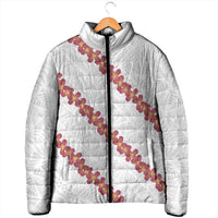 White Sunday Tonga Fakame Padded Jacket Tongan Ngatu Heilala Lei LT14 - Polynesian Pride