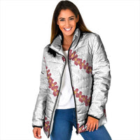 White Sunday Tonga Fakame Padded Jacket Tongan Ngatu Heilala Lei LT14 Women White - Polynesian Pride