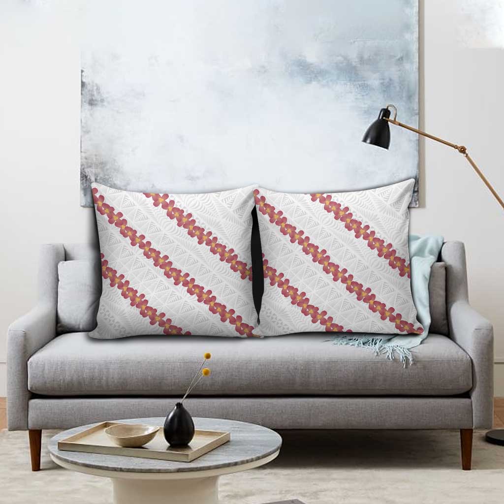 White Sunday Tonga Fakame Pillow Cover Tongan Ngatu Heilala Lei LT14 - Polynesian Pride