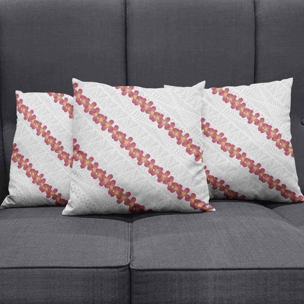 White Sunday Tonga Fakame Pillow Cover Tongan Ngatu Heilala Lei LT14 - Polynesian Pride