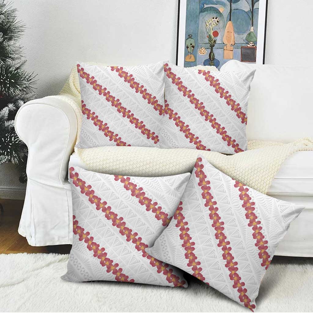White Sunday Tonga Fakame Pillow Cover Tongan Ngatu Heilala Lei LT14 - Polynesian Pride
