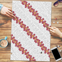 White Sunday Tonga Fakame Puzzle Tongan Ngatu Heilala Lei LT14 White - Polynesian Pride