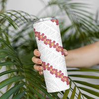 White Sunday Tonga Fakame Skinny Tumbler Tongan Ngatu Heilala Lei LT14 - Polynesian Pride