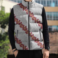 White Sunday Tonga Fakame Sleeveless Puffer Jacket Tongan Ngatu Heilala Lei LT14 - Polynesian Pride