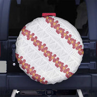 White Sunday Tonga Fakame Spare Tire Cover Tongan Ngatu Heilala Lei LT14 No hole White - Polynesian Pride