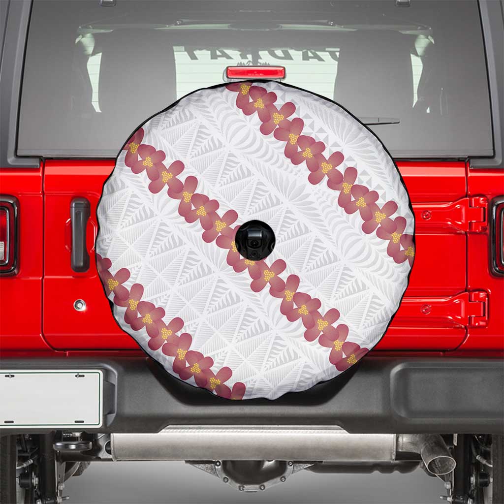 White Sunday Tonga Fakame Spare Tire Cover Tongan Ngatu Heilala Lei LT14 - Polynesian Pride