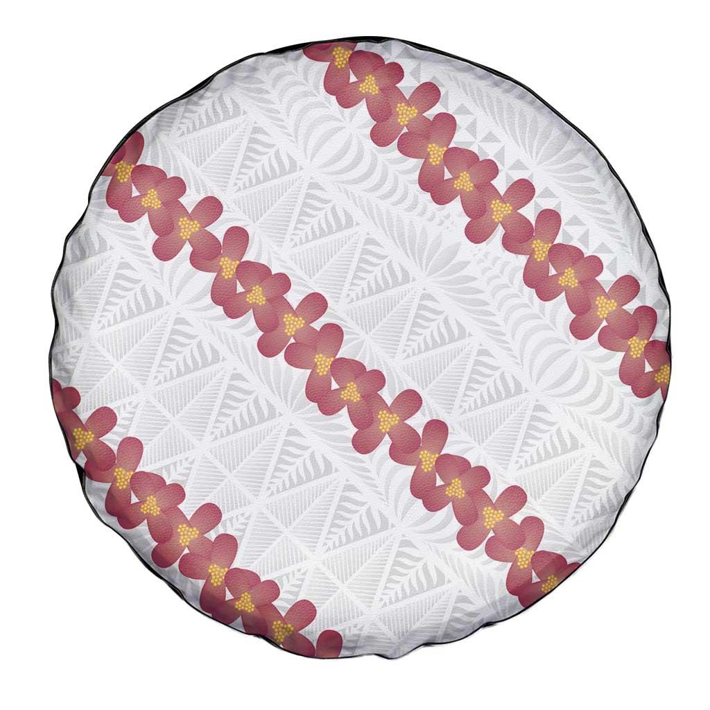 White Sunday Tonga Fakame Spare Tire Cover Tongan Ngatu Heilala Lei LT14 - Polynesian Pride