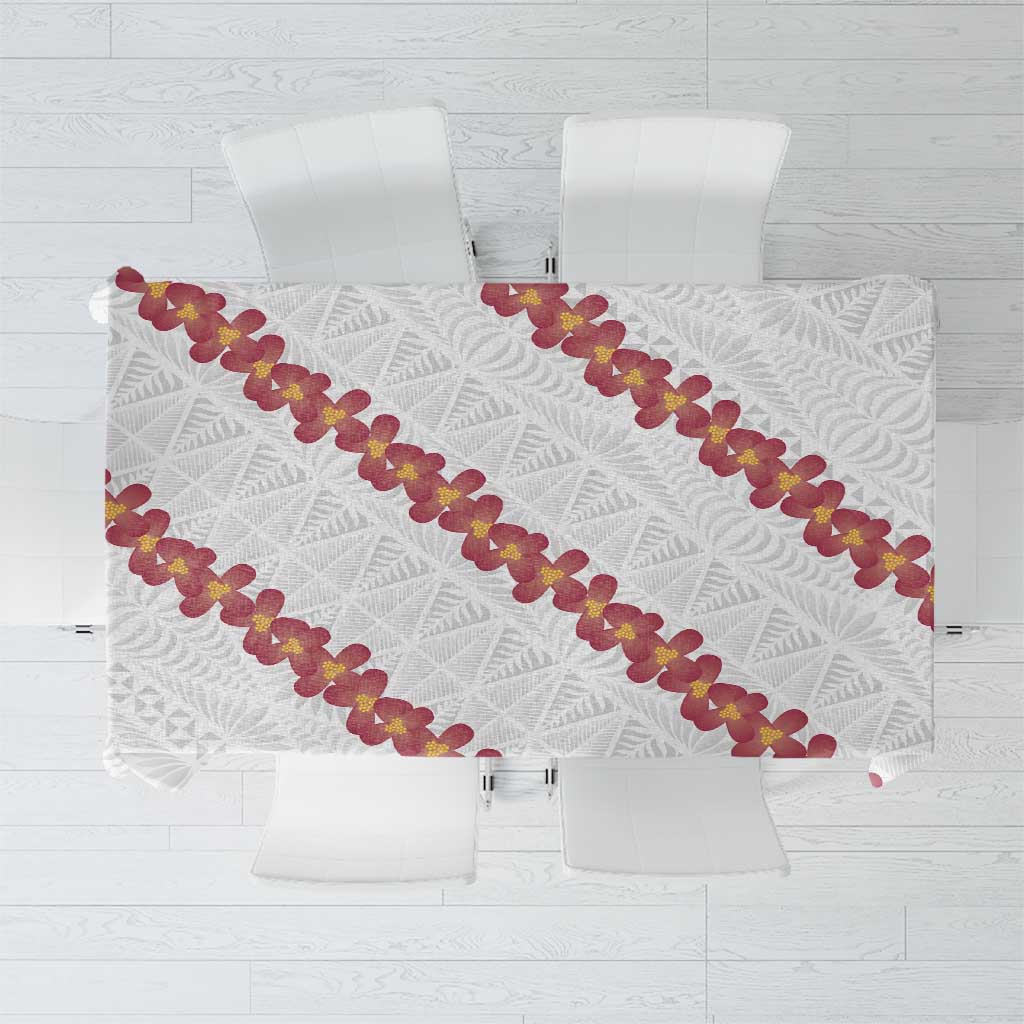 White Sunday Tonga Fakame Tablecloth Tongan Ngatu Heilala Lei LT14 White - Polynesian Pride