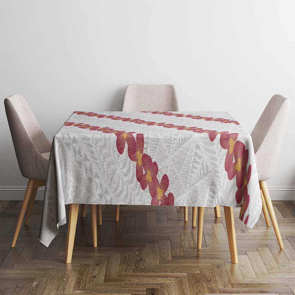 White Sunday Tonga Fakame Tablecloth Tongan Ngatu Heilala Lei LT14 - Polynesian Pride
