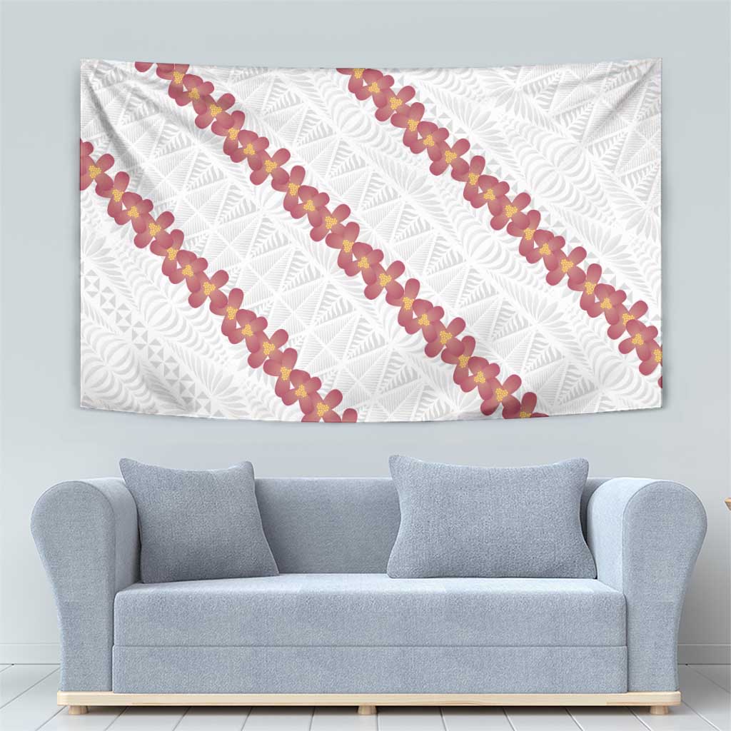 White Sunday Tonga Fakame Tapestry Tongan Ngatu Heilala Lei LT14 - Polynesian Pride