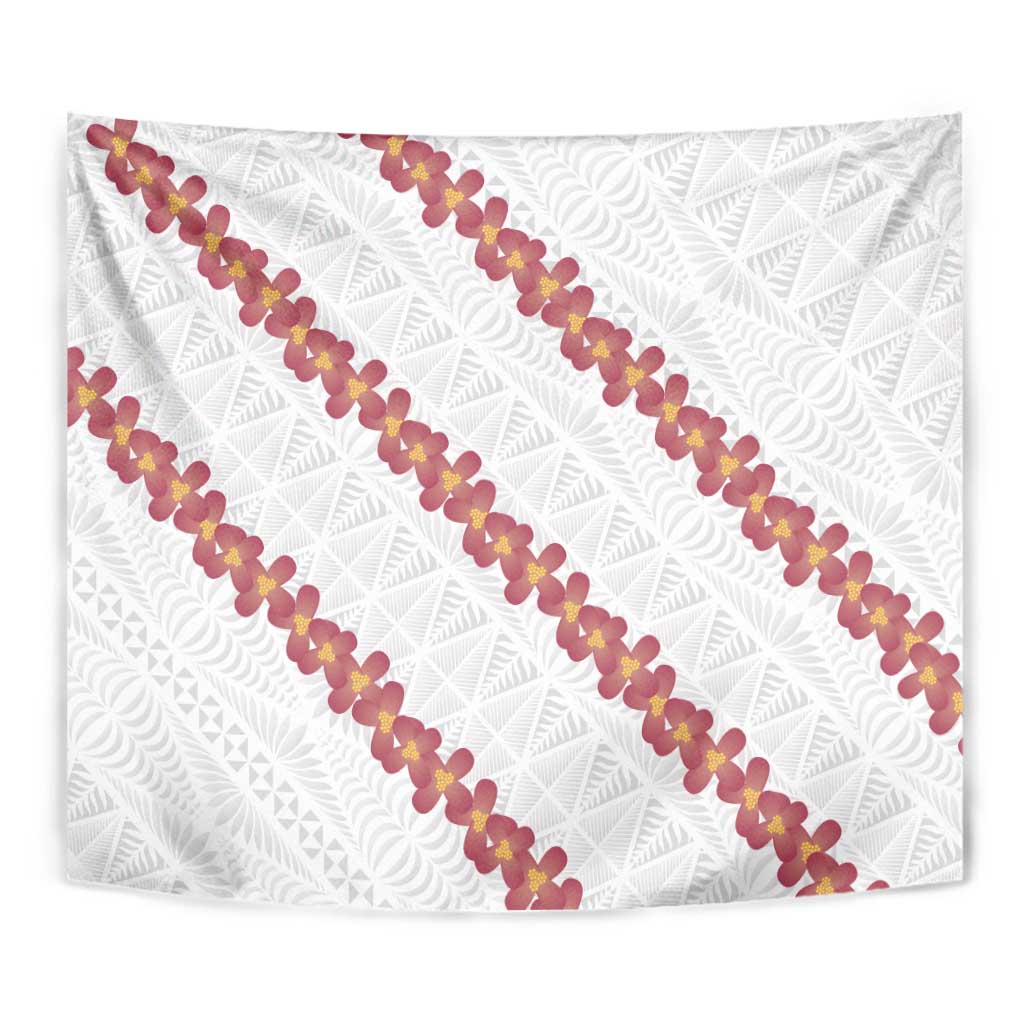 White Sunday Tonga Fakame Tapestry Tongan Ngatu Heilala Lei LT14 - Polynesian Pride
