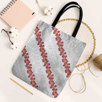 White Sunday Tonga Fakame Tote Bag Tongan Ngatu Heilala Lei LT14 Black Strap One Size White - Polynesian Pride