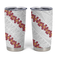 White Sunday Tonga Fakame Tumbler Cup Tongan Ngatu Heilala Lei LT14 White - Polynesian Pride
