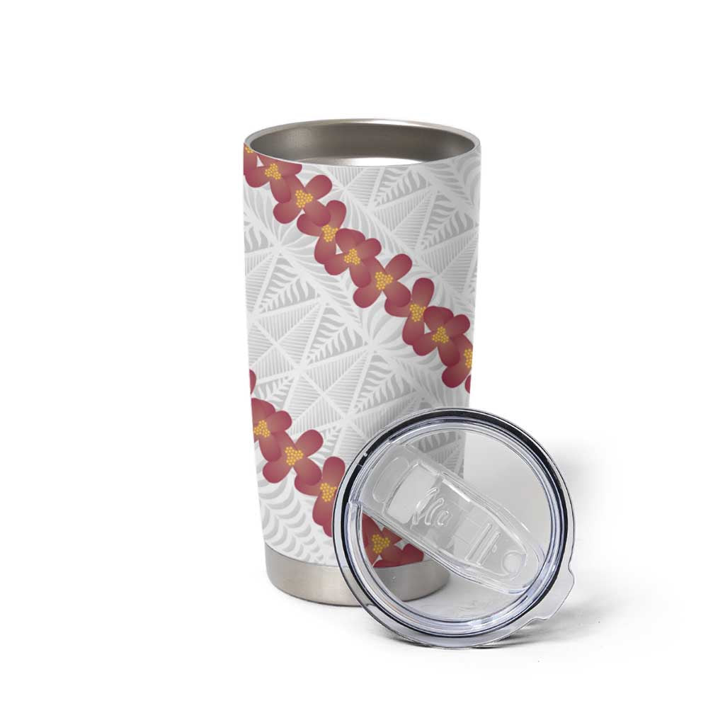 White Sunday Tonga Fakame Tumbler Cup Tongan Ngatu Heilala Lei LT14 - Polynesian Pride