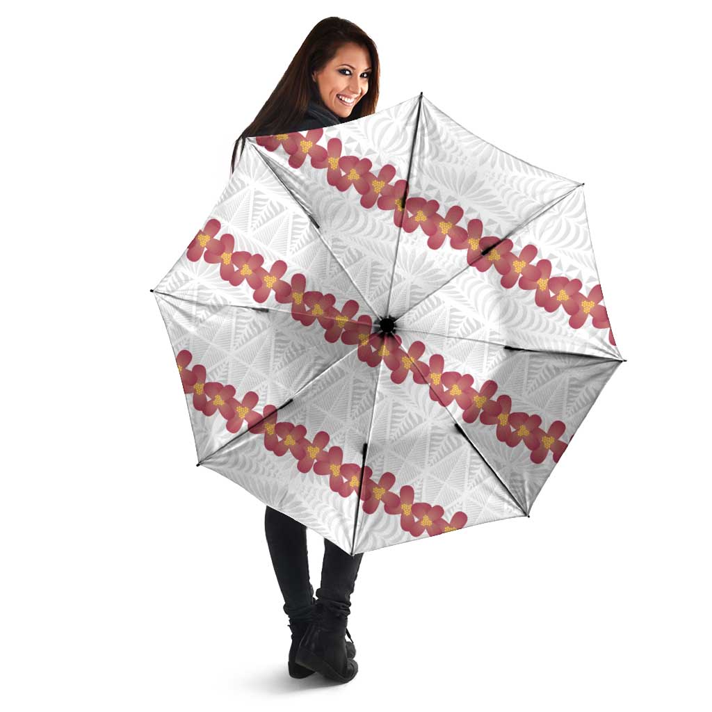White Sunday Tonga Fakame Umbrella Tongan Ngatu Heilala Lei LT14 - Polynesian Pride