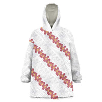 White Sunday Tonga Fakame Wearable Blanket Hoodie Tongan Ngatu Heilala Lei LT14 One Size White - Polynesian Pride