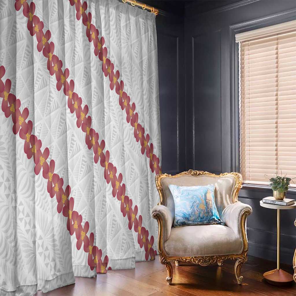 White Sunday Tonga Fakame Window Curtain Tongan Ngatu Heilala Lei LT14 - Polynesian Pride