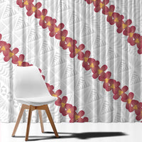 White Sunday Tonga Fakame Window Curtain Tongan Ngatu Heilala Lei LT14 - Polynesian Pride