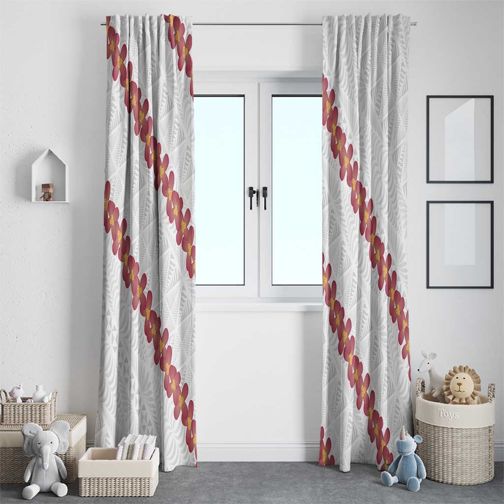 White Sunday Tonga Fakame Window Curtain Tongan Ngatu Heilala Lei LT14 - Polynesian Pride