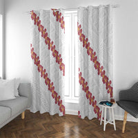 White Sunday Tonga Fakame Window Curtain Tongan Ngatu Heilala Lei LT14 With Grommets White - Polynesian Pride