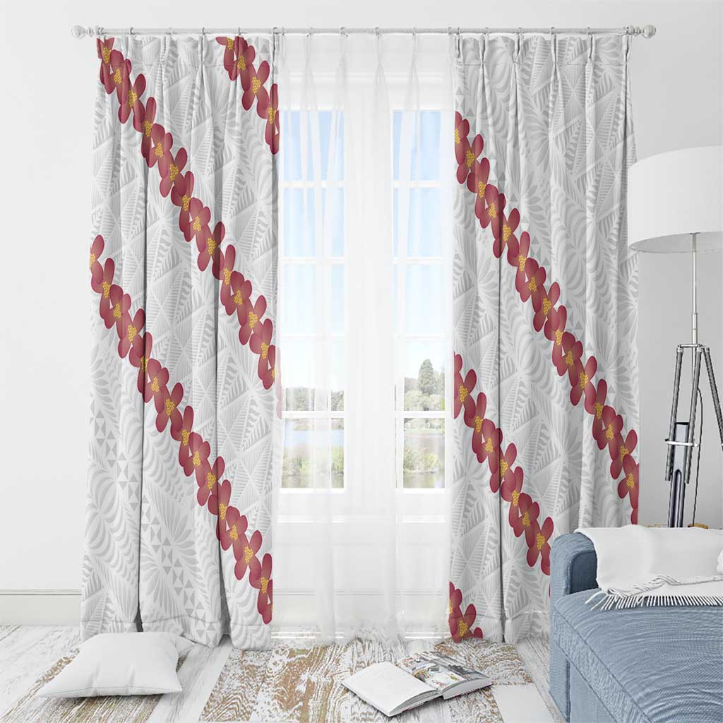White Sunday Tonga Fakame Window Curtain Tongan Ngatu Heilala Lei LT14 - Polynesian Pride