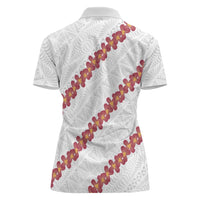 White Sunday Tonga Fakame Women Polo Shirt Tongan Ngatu Heilala Lei LT14 - Polynesian Pride