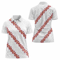 White Sunday Tonga Fakame Women Polo Shirt Tongan Ngatu Heilala Lei LT14 - Polynesian Pride