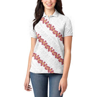 White Sunday Tonga Fakame Women Polo Shirt Tongan Ngatu Heilala Lei LT14 - Polynesian Pride