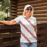 White Sunday Tonga Fakame Women Polo Shirt Tongan Ngatu Heilala Lei LT14 - Polynesian Pride
