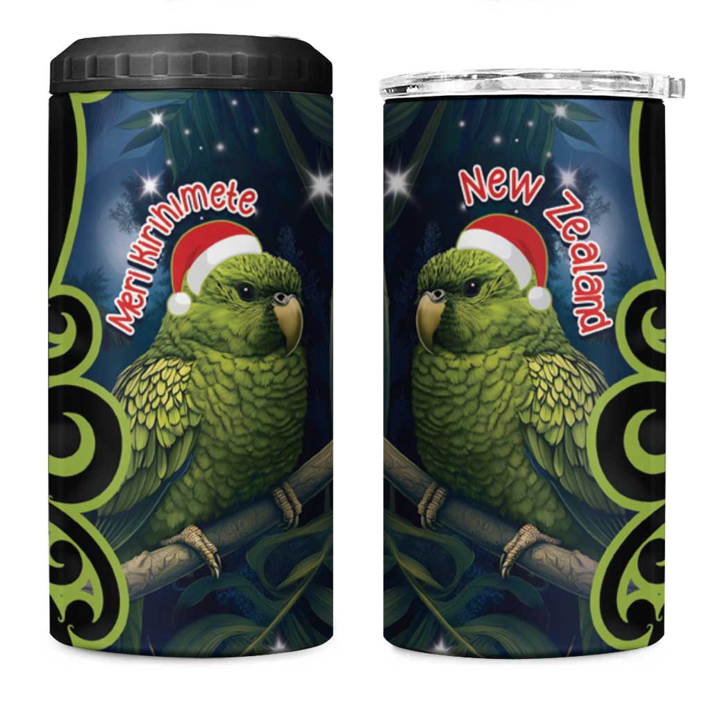 New Zealand Christmas 4 in 1 Can Cooler Tumbler Cute Kakapo Meri Kirihimete Maori Koru LT14 One Size: 16 oz Blue - Polynesian Pride