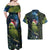 New Zealand Christmas Couples Matching Off Shoulder Maxi Dress and Hawaiian Shirt Cute Kakapo Meri Kirihimete Maori Koru