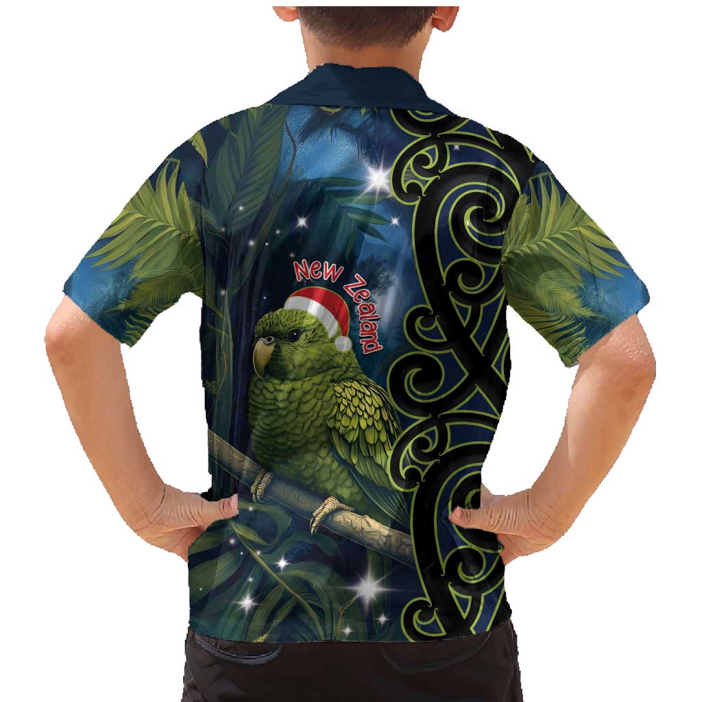 New Zealand Christmas Family Matching Mermaid Dress and Hawaiian Shirt Cute Kakapo Meri Kirihimete Maori Koru LT14 - Polynesian Pride
