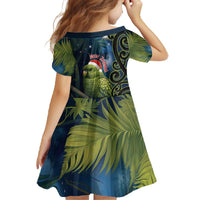 New Zealand Christmas Family Matching Off The Shoulder Long Sleeve Dress and Hawaiian Shirt Cute Kakapo Meri Kirihimete Maori Koru LT14 - Polynesian Pride