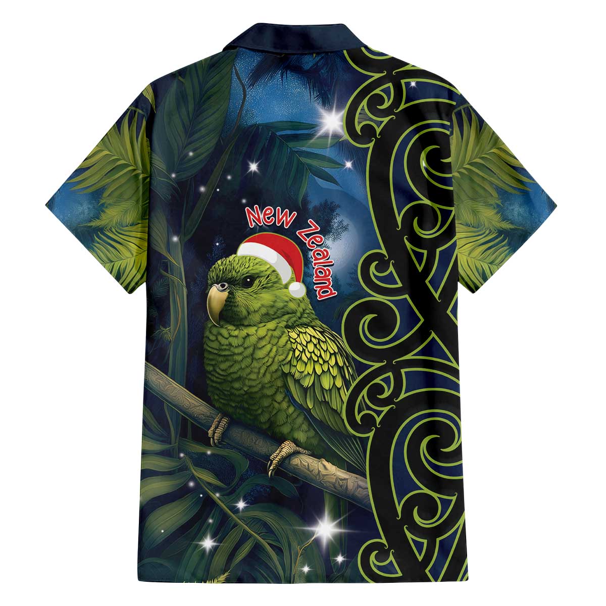 New Zealand Christmas Family Matching Off The Shoulder Long Sleeve Dress and Hawaiian Shirt Cute Kakapo Meri Kirihimete Maori Koru LT14 - Polynesian Pride