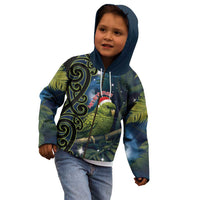 New Zealand Christmas Kid Hoodie Cute Kakapo Meri Kirihimete Maori Koru LT14 - Polynesian Pride