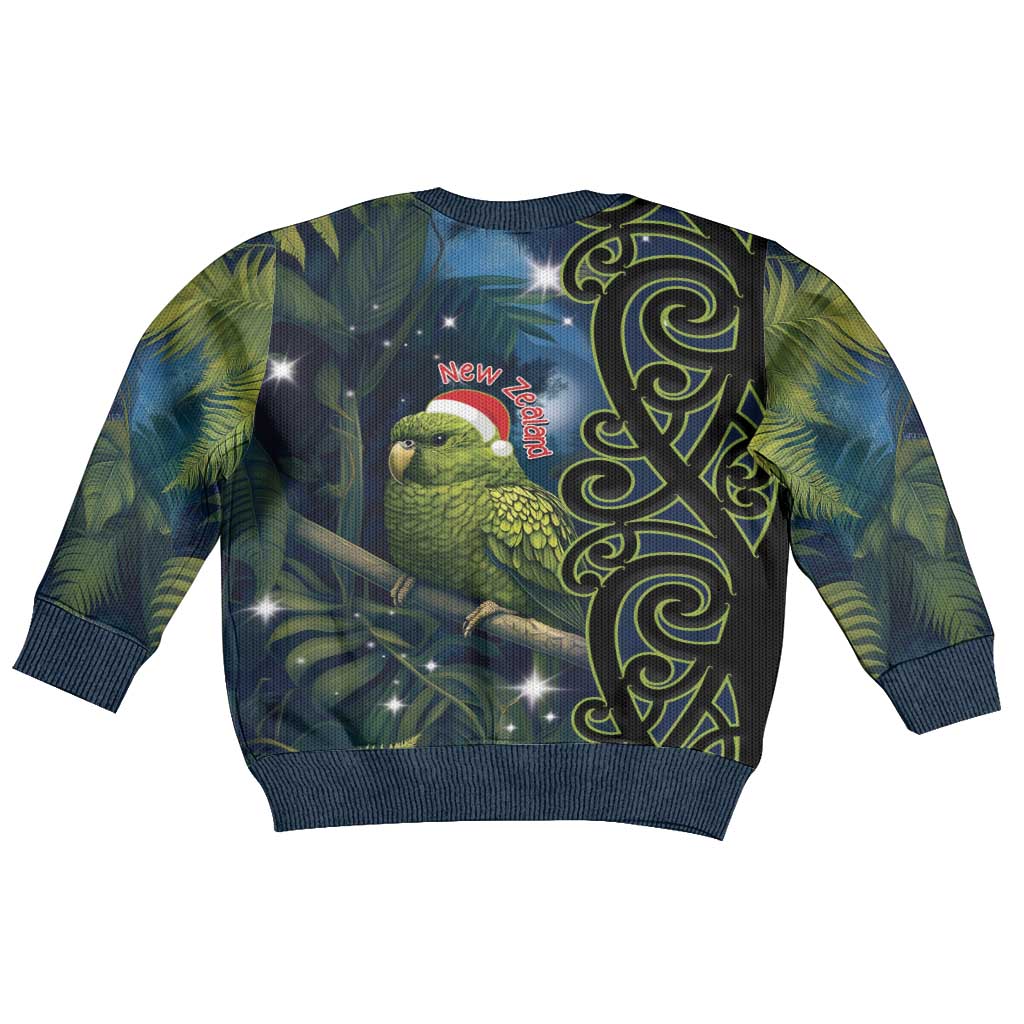 New Zealand Christmas Kid Ugly Christmas Sweater Cute Kakapo Meri Kirihimete Maori Koru LT14 - Polynesian Pride