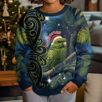 New Zealand Christmas Kid Ugly Christmas Sweater Cute Kakapo Meri Kirihimete Maori Koru LT14 - Polynesian Pride