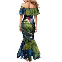 New Zealand Christmas Mermaid Dress Cute Kakapo Meri Kirihimete Maori Koru LT14 - Polynesian Pride