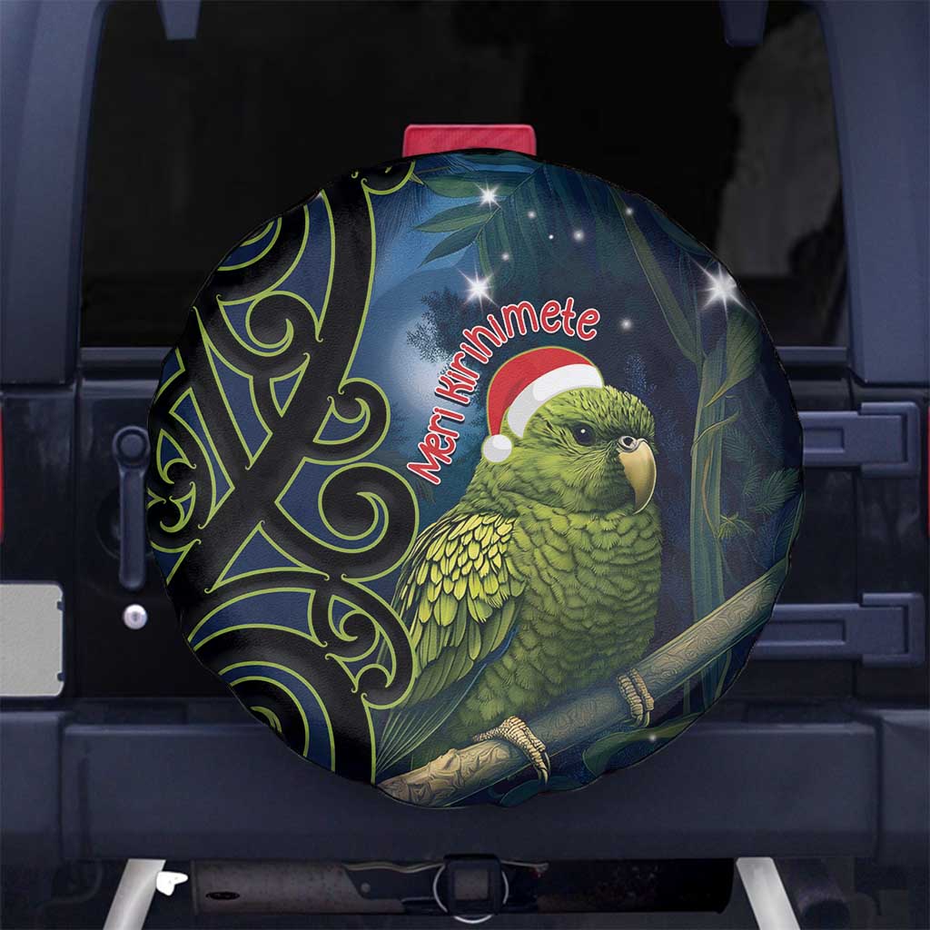 New Zealand Christmas Spare Tire Cover Cute Kakapo Meri Kirihimete Maori Koru LT14 - Polynesian Pride