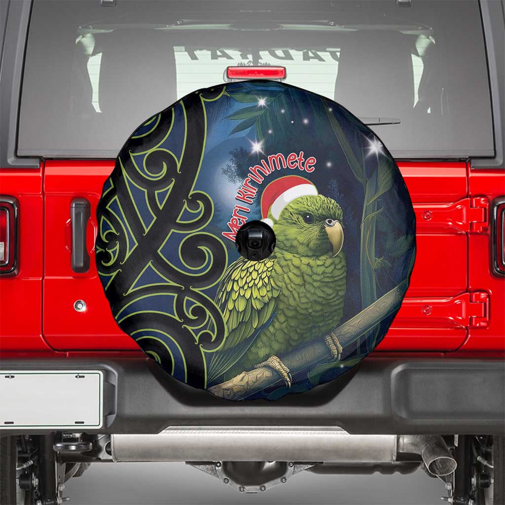 New Zealand Christmas Spare Tire Cover Cute Kakapo Meri Kirihimete Maori Koru LT14 - Polynesian Pride